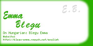 emma blegu business card